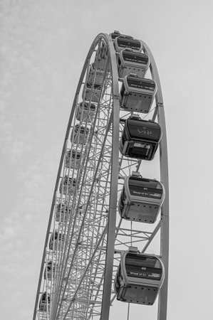 Gothenburg, Sweden - July 02 2010: Black and white photo of GÃ¶teborgshjuletのeditorial素材