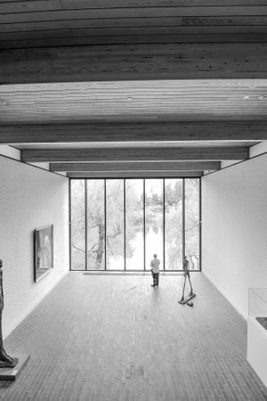 HumlebÃ¦k, Denmark - May 11 2017: Interior of Lousiana modern art museumのeditorial素材