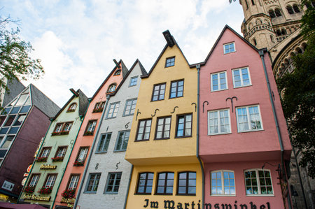 Cologne, Germany - september 25 2010: Old colorful houses at the fishmarketのeditorial素材