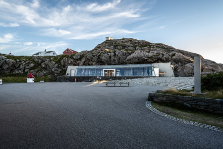 Lindesnes, Norway - August 05 2022: Museum building at Lindesnes Lighthouse