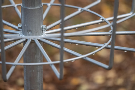 Detail of a disc golf basketの写真素材