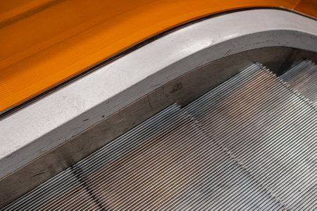Details of the top of an escalator