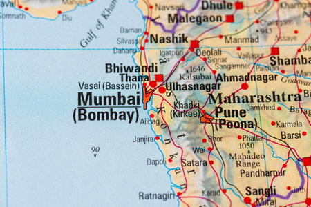 Gothenburg, Sweden - February 20 2022: Map of Mumbai area in India
