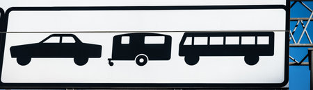 Sign allowing cars caravans and busesの写真素材