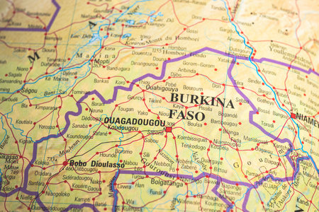 Atlas map of Ouagadougou in Burkina Fasoの写真素材
