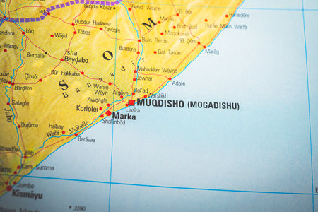 Atlas map of Mogadishu in Somaliaの写真素材