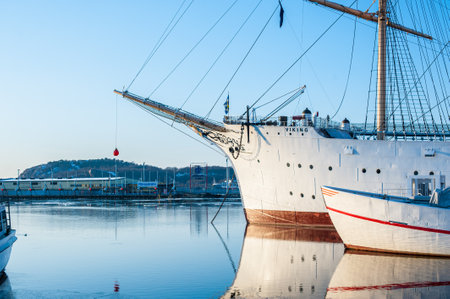 Gothenburg, Sweden - February 04 2012: Sail ship Viking docked as a hotel at Lilla Bommenのeditorial素材