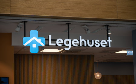 Gothenburg, Sweden - April 22 2023: Legehuset logo outside a health care centre