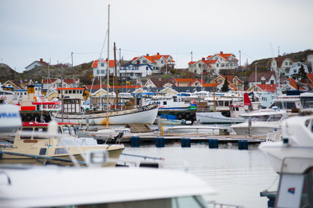 Gothenburg, Sweden - April 28 2012: Large marina with lots of boats at Dons?