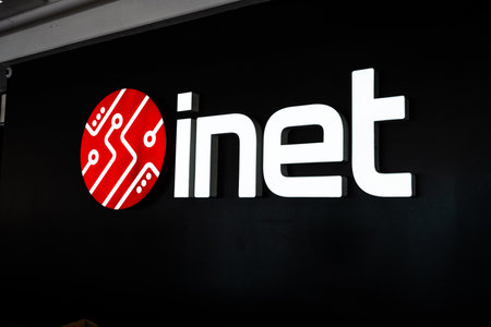 Gothenburg, Sweden - July 08 2023: Inet logo inside a store
