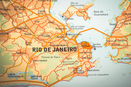 Atlas map of Rio de Janeiro in Brazilの写真素材