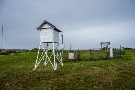 Farsund, Norway - July 02 2023: Meteorological station at Lista lighthouseのeditorial素材