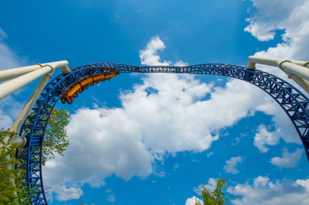 Gothenburg, Sweden - May 20 2012: Roller coaster Kanonen at Liseberg amusement parkのeditorial素材