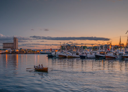 Oslo, Norway - July 19 2014: View over a gathering of vintage wooden boats in Osloのeditorial素材