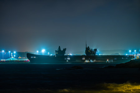 Gothenburg, Sweden - October 17 2023: Aircraft carrier HMS Queen Elizabeth at port in Gothenburgのeditorial素材