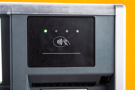 RFID chip scanner at a gas station
