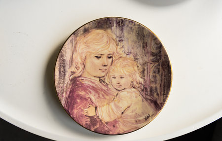 Gothenburg, Sweden - May 14 2022: Mothert and child plate by Edna Hibelinのeditorial素材