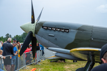 Kjeller, Norway - June 18 2023: Propeller and engine of a Vickers Supermarine Spitfire Mk. XVIのeditorial素材