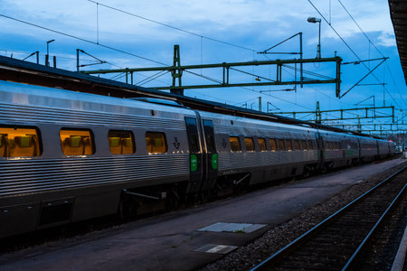 Gothenburg, Sweden - september 08 2023: SJ X2 train set at Gothenburg Central