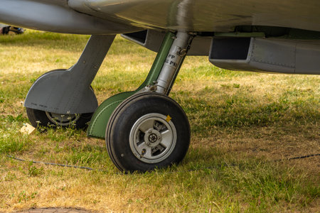 Kjeller, Norway - June 18 2023: Wheels of Vickers Supermarine Spitfire Mk. XVI on displayのeditorial素材
