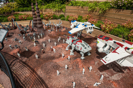 Billund, Denmark - June 26 2011: Detail of Legoland Star Wars exhibit.のeditorial素材