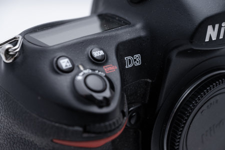 Gothenburg, Sweden - October 06 2023: Details of a Nikon D3 digital pro SLR cameraのeditorial素材