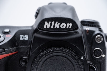 Gothenburg, Sweden - October 06 2023: Details of a Nikon D3 digital pro SLR camera
