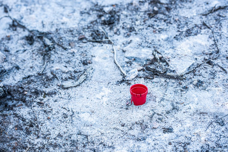 Drill hole protection device on ground