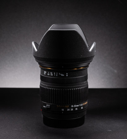 Gothenburg, Sweden - February 25 2024: Sigma 18-50mm photographic DSLR lens