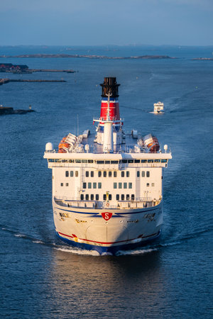 Gothenburg, Sweden - March 05 2024: Stena Line ferry Stena Danica arriving Gothenburg in the morningのeditorial素材