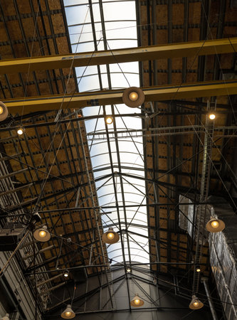 Inner roof of a former wharf workshop