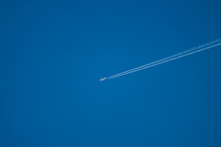 Gothenburg, Sweden - February 20 2024: Norwegian airliner at cruising altitudeのeditorial素材