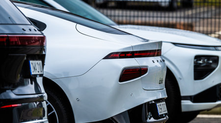 Gothenburg, Sweden - March 01 2024: Rear of Xpeng electric cars at a dealershipのeditorial素材