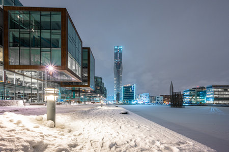 Gothenburg, Sweden - January 20 2024: Office buildings at Lindholmen with Karlatornet in the backgroundのeditorial素材