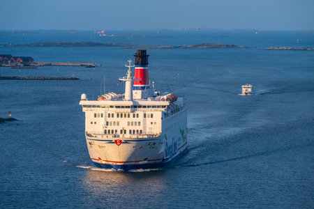 Gothenburg, Sweden - March 05 2024: Stena Line ferry Stena Danica arriving Gothenburg in the morningのeditorial素材