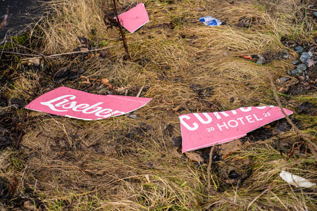 Gothenburg, Sweden - February 24 2024: Broken Liseberg sign after the fire of Liseberg Oceanaのeditorial素材