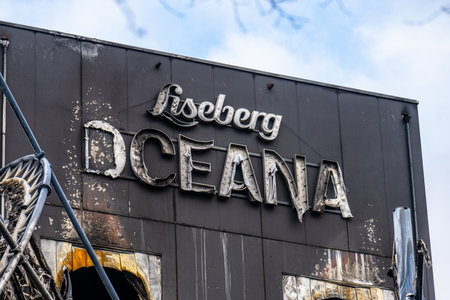 Gothenburg, Sweden - February 24 2024: Remains of Liseberg Oceana water park after the fireのeditorial素材