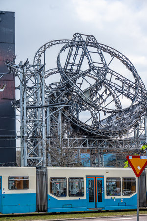 Gothenburg, Sweden - February 24 2024: Remains of Liseberg Oceana water park after the fireのeditorial素材