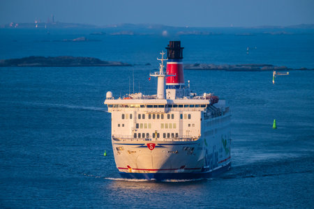 Gothenburg, Sweden - March 05 2024: Stena Line ferry Stena Danica arriving Gothenburg in the morningのeditorial素材
