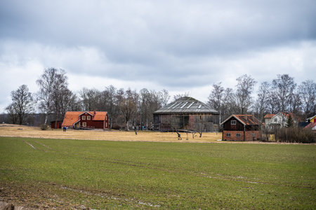 Uppsala, Sweden - March 09 2024: Exterior of Gamla Uppsala Museumのeditorial素材