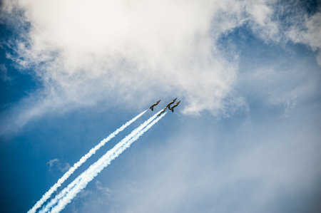 Gothenburg, Sweden - August 29 2010: Frecce Tricolori, 313 Gruppo Addestramento Acrobatico performing a displayのeditorial素材