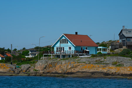Large summer houses by the oceanの写真素材