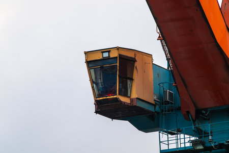 Details of a large wharf crane