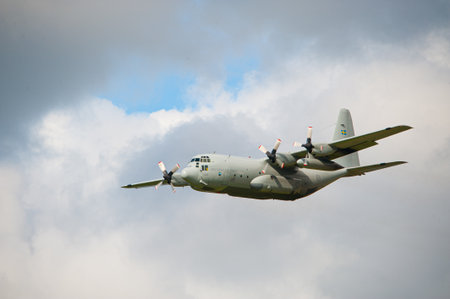 Gothenburg, Sweden - August 29 2010: Lockheed Martin C-130 Hercules operated by the Swedish Air...