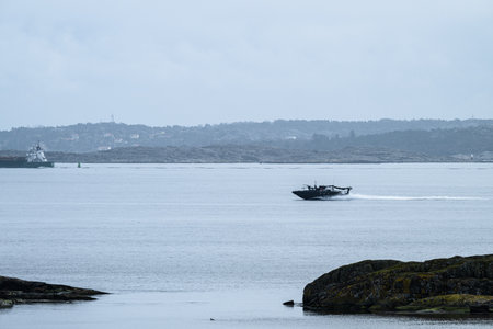 Gothenburg, Sweden - March 24 2024: Swedish Navy Stridsb?t 90 H Combat Boat 90 on a training missionのeditorial素材
