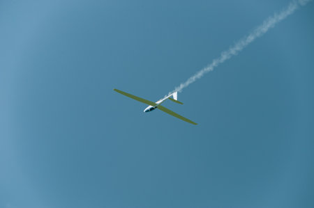 Gothenburg, Sweden - August 29 2010: Glider air plane SE-UTM DG 1000T performing a displayのeditorial素材