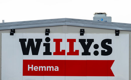 Gothenburg, Sweden - March 24 2024: Willys Hemma sign on the facade of a shopのeditorial素材