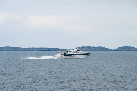 Kung?lv, Sweden - March 21 2024: Penta 40 catamaran is one of Volvo Penta test shipsのeditorial素材