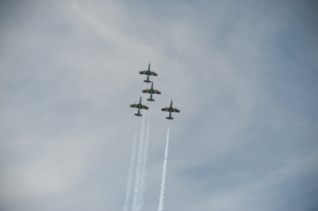 Gothenburg, Sweden - August 29 2010: Frecce Tricolori, 313 Gruppo Addestramento Acrobatico performing a displayのeditorial素材