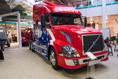 Gothenburg, Sweden - January 21 2007: Big Volvo VNL truck on displayのeditorial素材